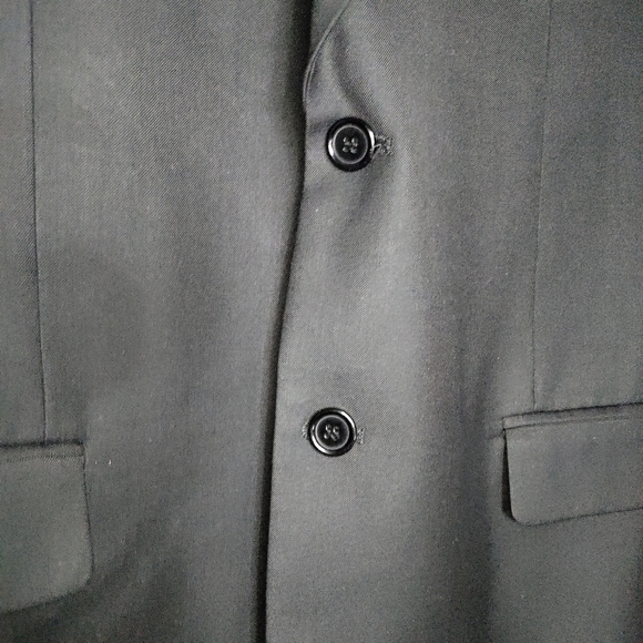 Demantie Mens Black Suit Coat Jacket 44R 100% Hand Tailored Super 150's - Picture 6 of 13